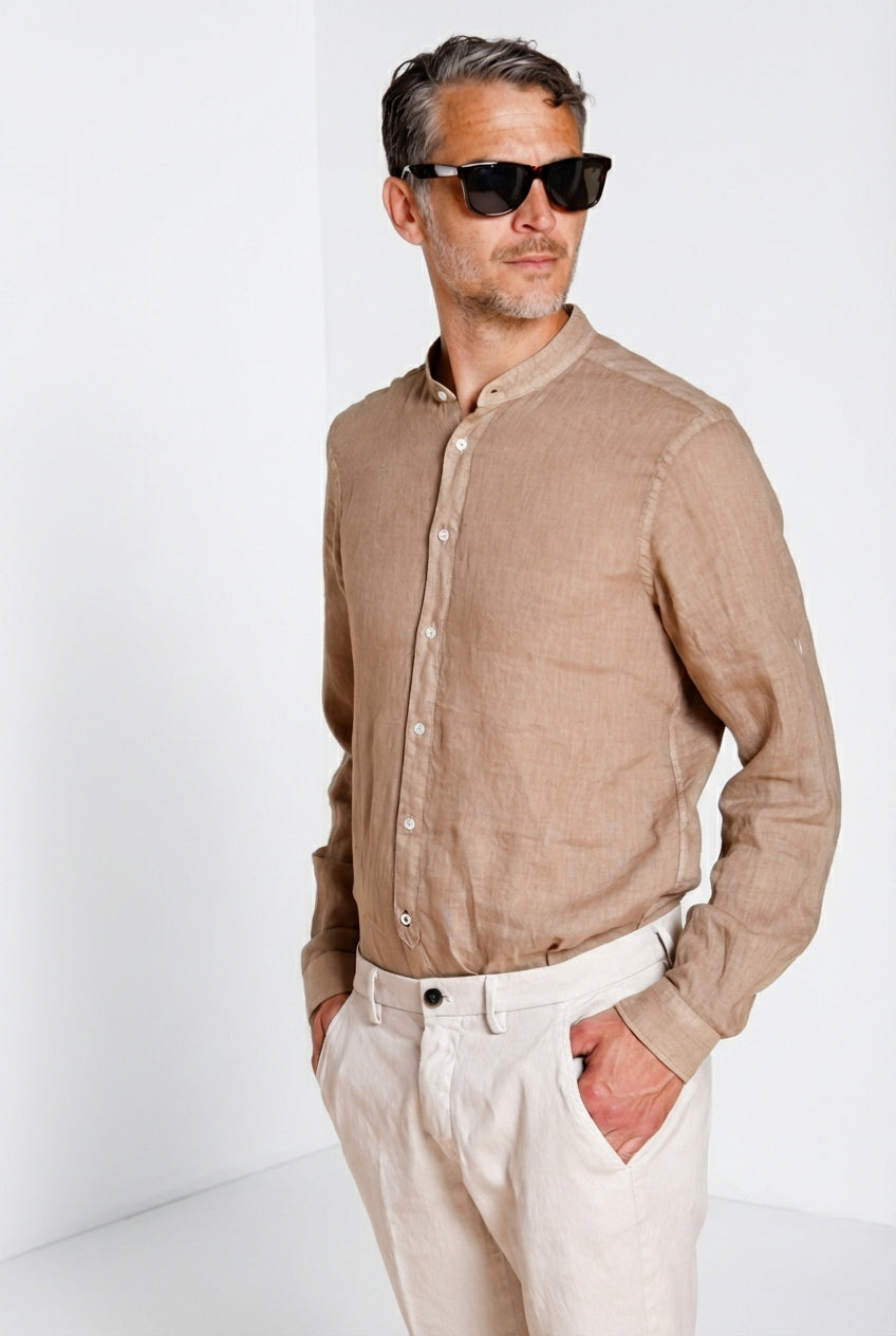 Porto men’s shirt in linen canvas